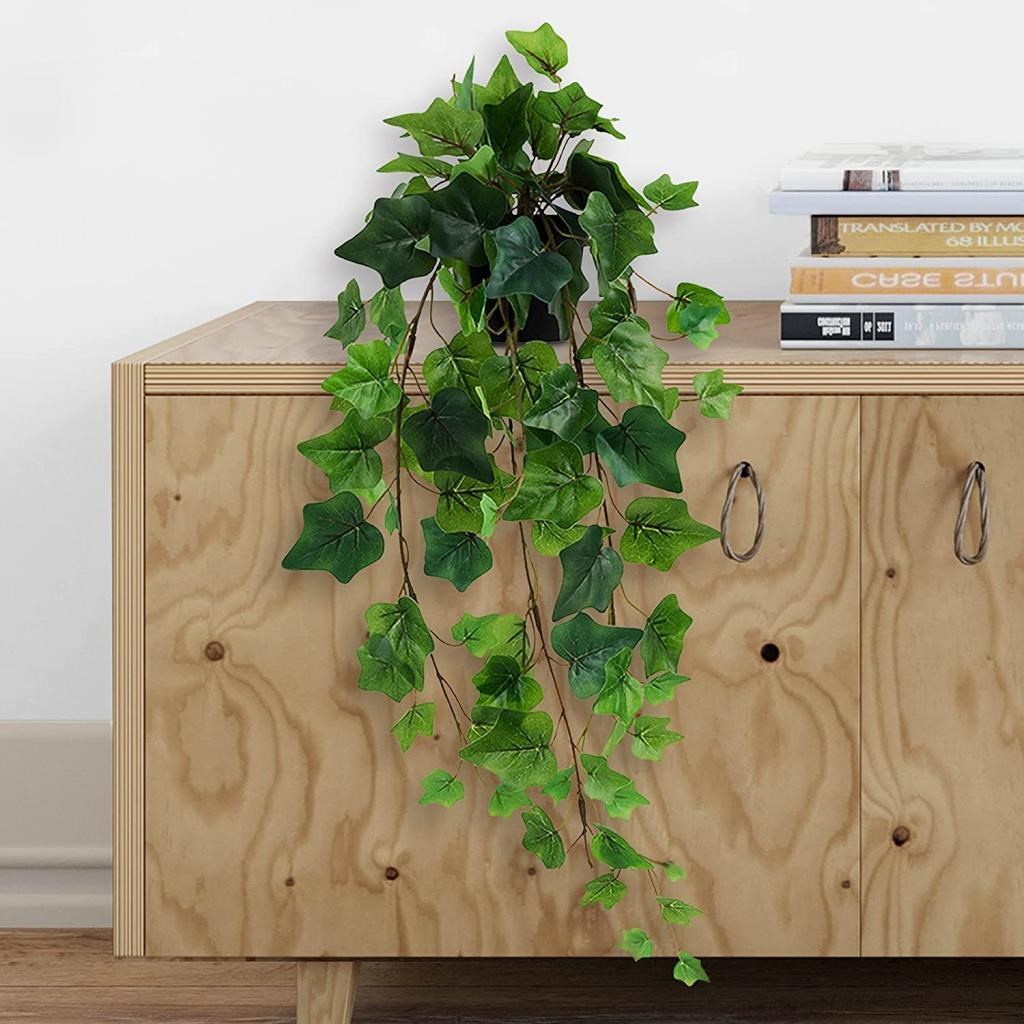 Yapay Çiçek Saksıda Sarkan Dev Hedera 80cm Yapay Sarmaşık Yeşil