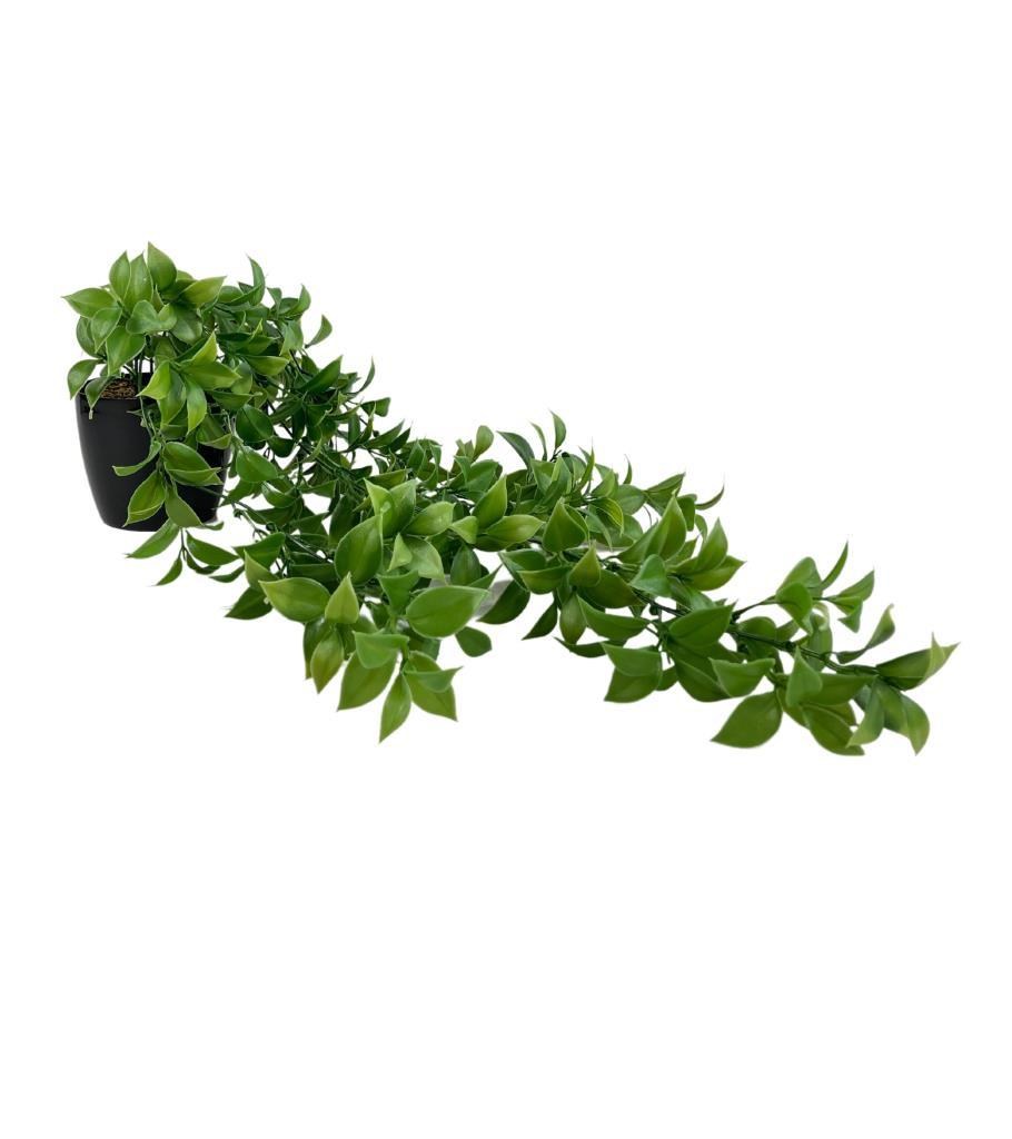 Yapay Çiçek Saksıda Sarkan Fejka Yeşil Limon Yaprağı Yapay Sarmaşık 60cm