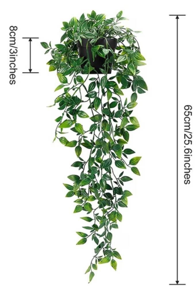 Yapay Çiçek Saksıda Sarkan Fejka Yeşil Yapay Sarmaşık 65cm