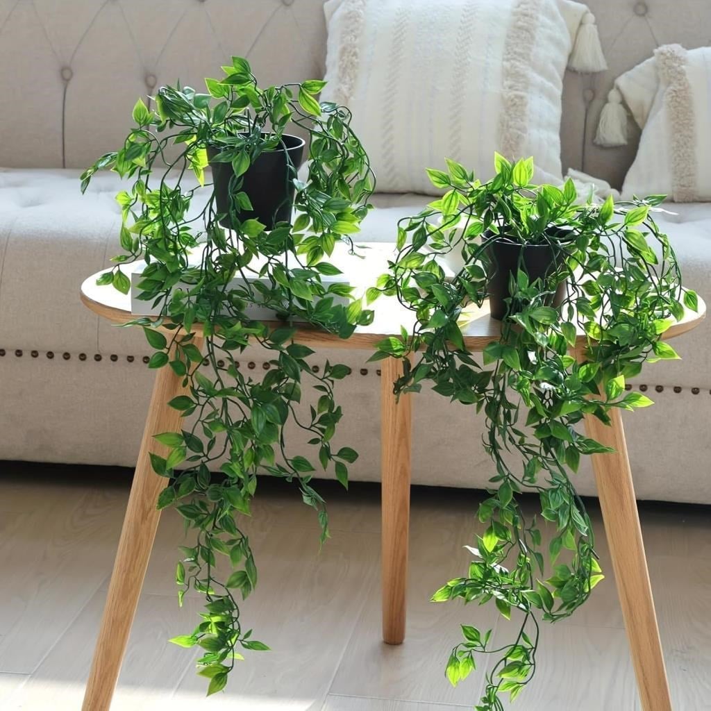 Yapay Çiçek Saksıda Sarkan Fejka Yeşil Yapay Sarmaşık 65cm