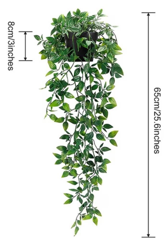 Yapay Çiçek Saksıda Sarkan Fejka Yeşil Yapay Sarmaşık 65cm