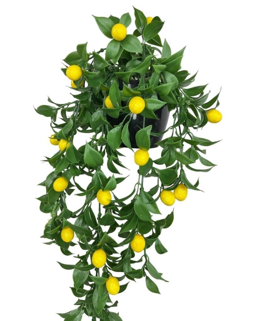Yapay Çiçek Saksıda Sarkan Limon 60*20cm 