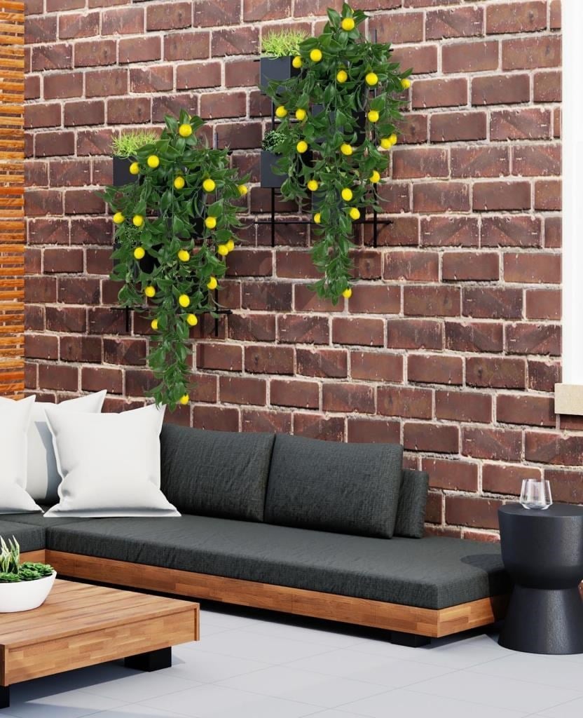 Yapay Çiçek Saksıda Sarkan Limon 60*20cm 