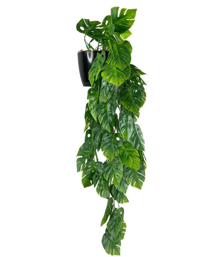 Yapay Çiçek Saksıda Sarkan Monstera Deve Tabanı Yapay Sarmaşık Pastel 60cm
