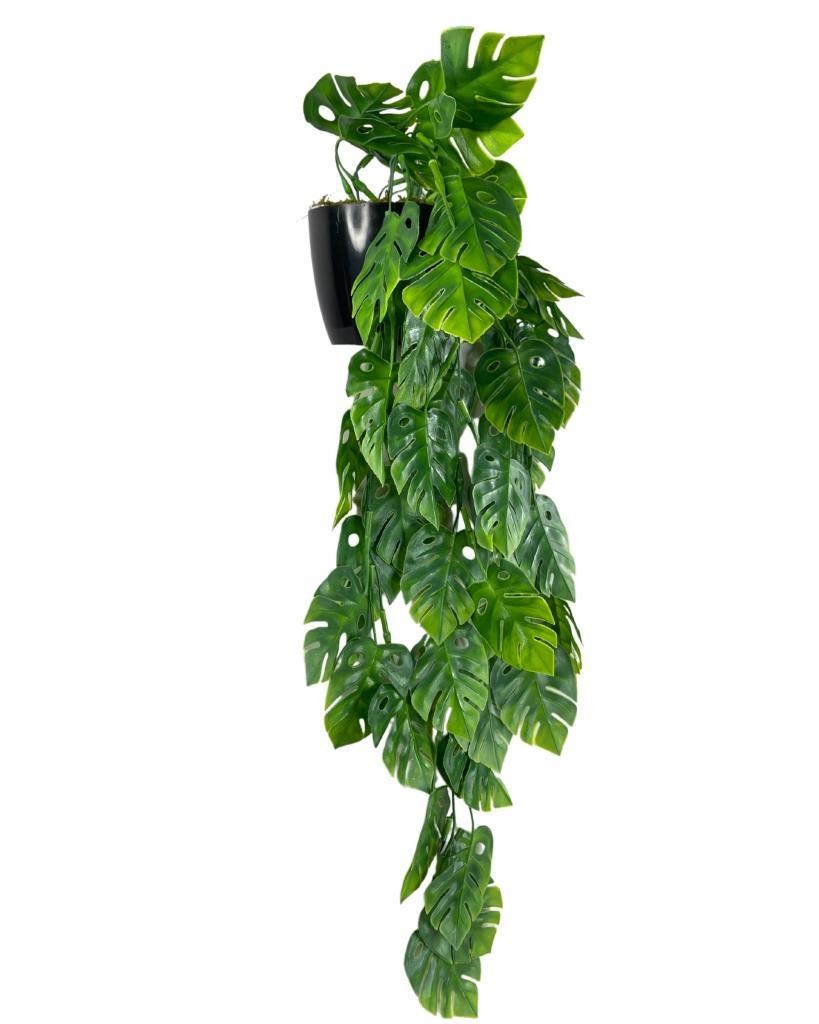 Yapay Çiçek Saksıda Sarkan Monstera Deve Tabanı Yapay Sarmaşık Pastel 60cm