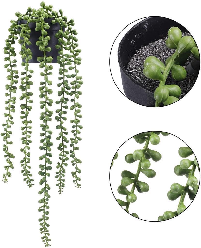 Yapay Çiçek Saksıda Sarkan String 6 Dallı 55cm Sarkan Çiçek