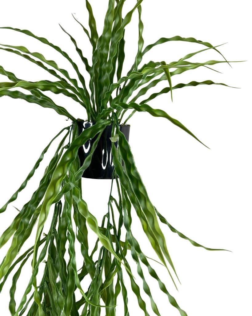 Yapay Çiçek Saksıda Sarkan Yeşil Kıvrımlı Saz 60cm