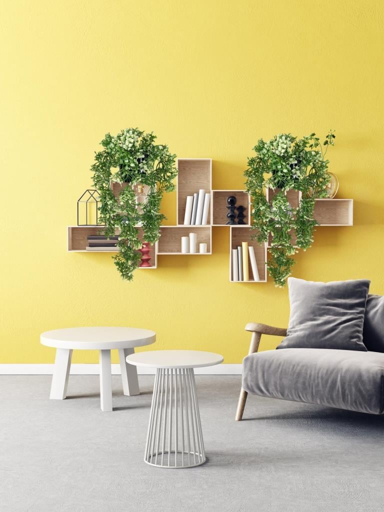 Yapay Çiçek Saksıda Sarkan Yeşilbeyaz Fare Kulağı Şimşir Yapay Sarmaşık Pastel 50cm