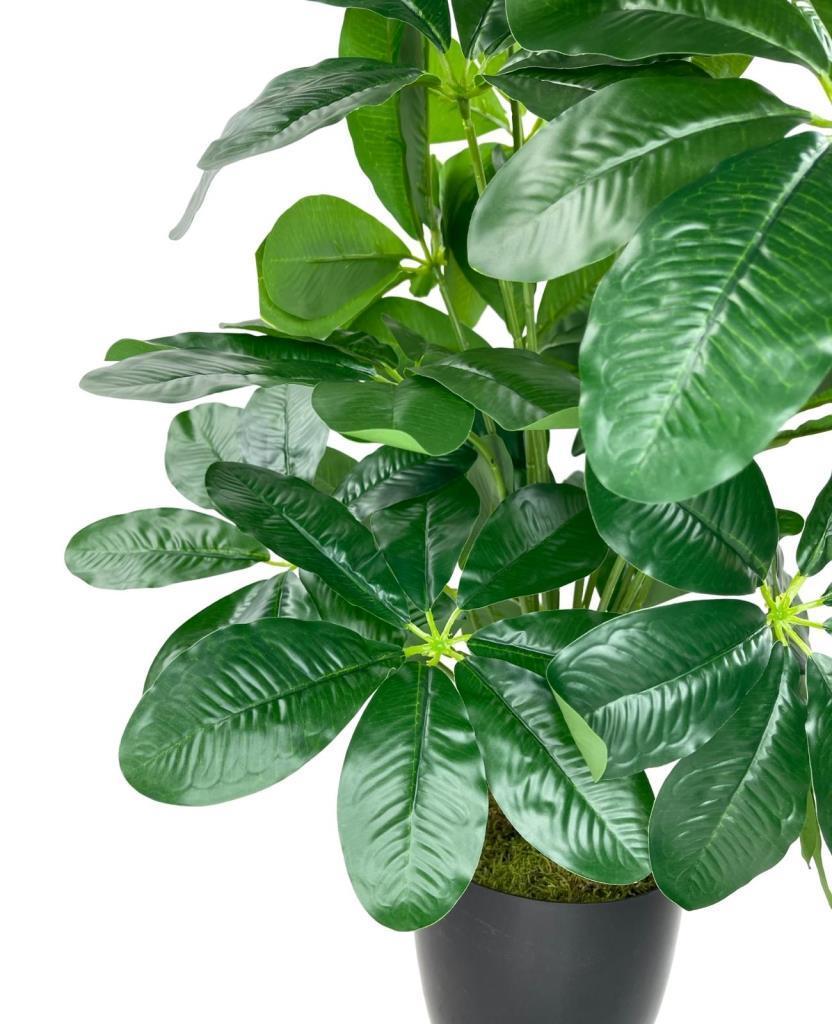 Yapay Çiçek Saksıda Şeflera Bitkisi 18Dal 75cm Salon Çiçeği Yapay Bitki Pachira Macrocarpa