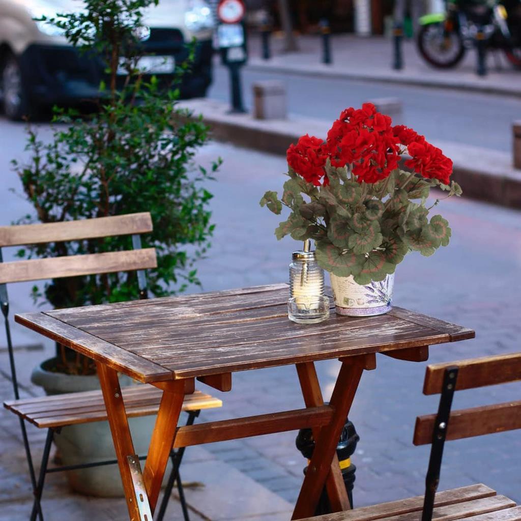 Yapay Çiçek Sardunya Demeti 40*25cm 1.Kalite KIRMIZI Koyu Balkon Çiçeği