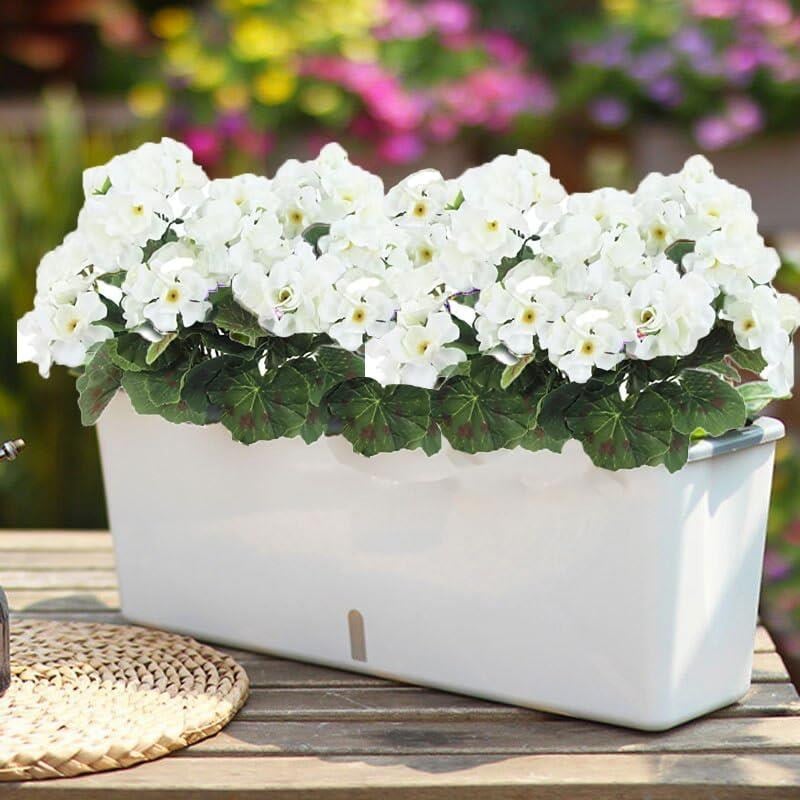 Yapay Çiçek Sardunya Demeti 40*25cm 1.Kalite BEYAZ Balkon Çiçeği