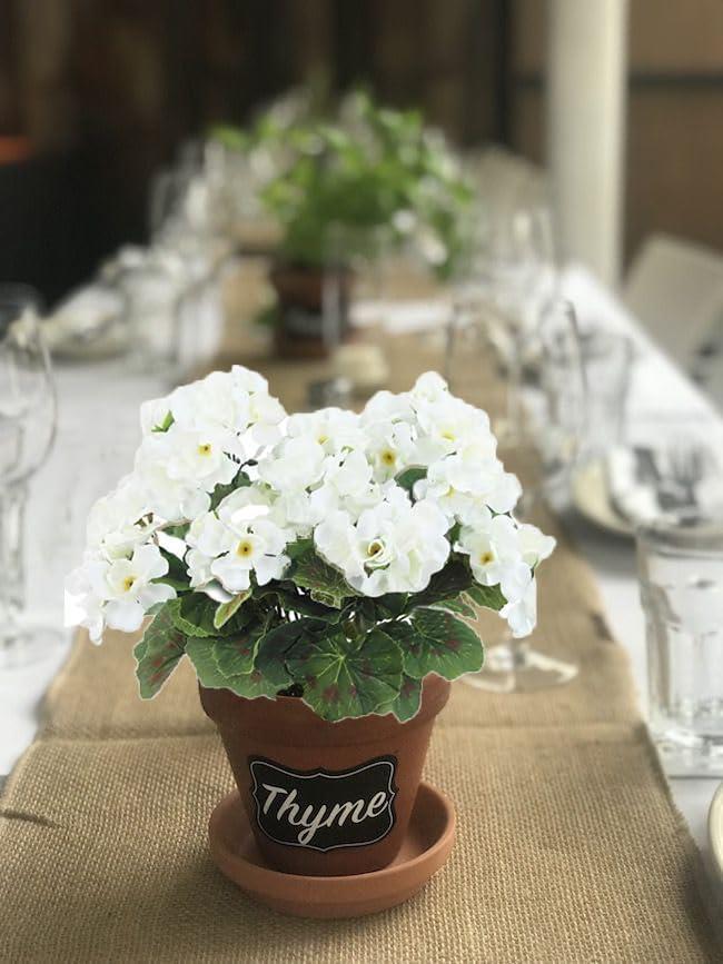 Yapay Çiçek Sardunya Demeti 40*25cm 1.Kalite BEYAZ Balkon Çiçeği