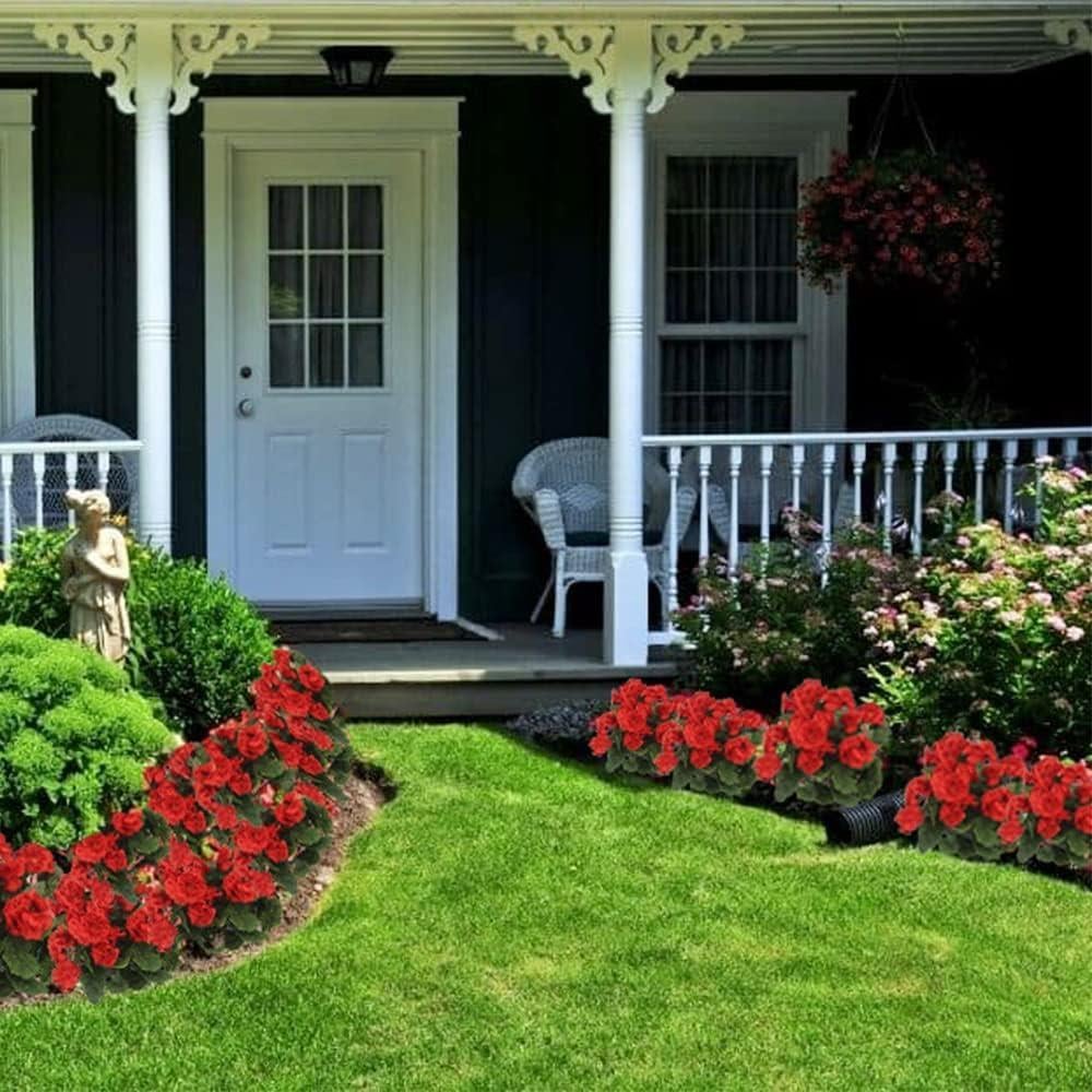 Yapay Çiçek Sardunya Demeti 40*25cm 1.Kalite KIRMIZI Koyu Balkon Çiçeği