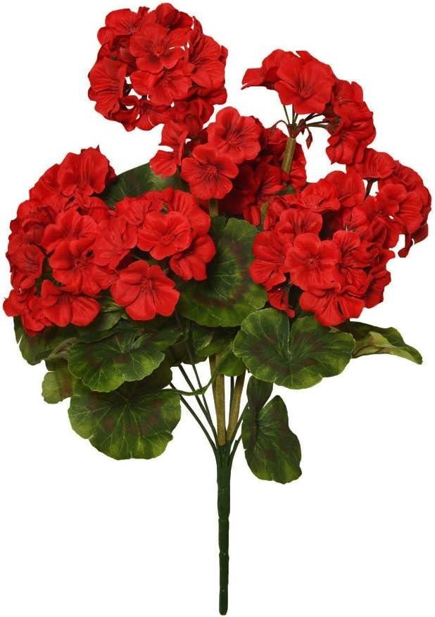 Yapay Çiçek Sardunya Demeti 40*25cm 1.Kalite KIRMIZI Koyu Balkon Çiçeği