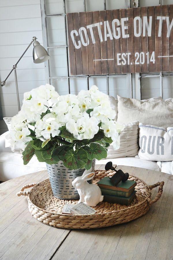 Yapay Çiçek Sardunya Demeti 40*25cm 1.Kalite BEYAZ Balkon Çiçeği