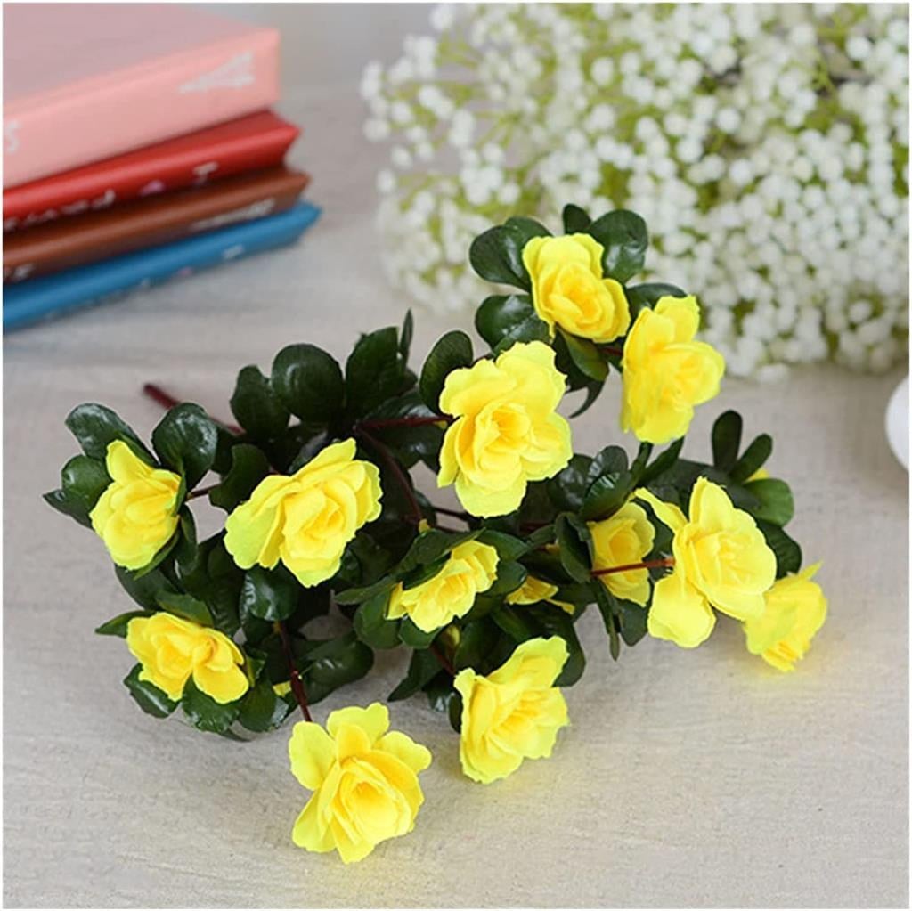 Yapay Çiçek Sarı Açelya Demeti 7 Dallı 33*20cm