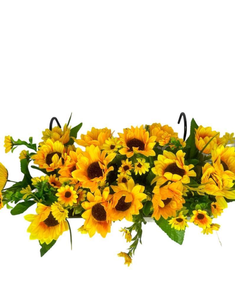 Yapay Çiçek Sarı Ay Çiçeği Papatya Küpeşte Askılı Saksıda Balkon Çiçeği Çiçek Sepeti