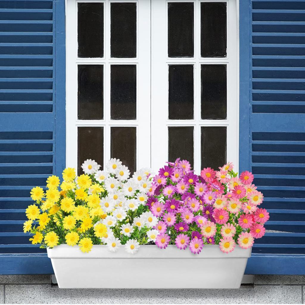 Yapay Çiçek Sarı Papatya 5 Dallı Plastik Dekoratif Yapay Bitki