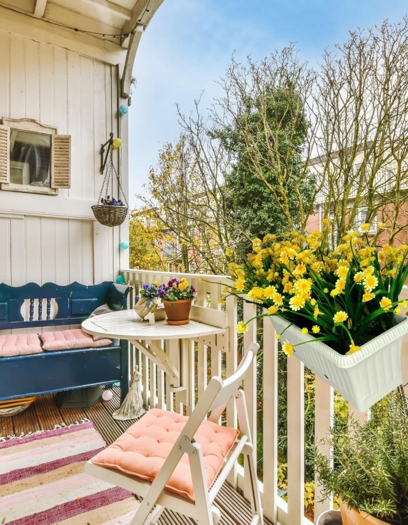 Yapay Çiçek Sarı Papatya Küpeşte Askılı Saksıda Balkon Çiçeği Çiçek Sepeti