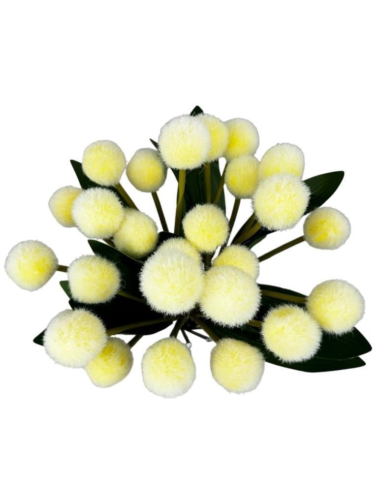 Yapay Çiçek Sarı Pompon Çiçeği Dekoratif Yapay Çiçek 30*20cm