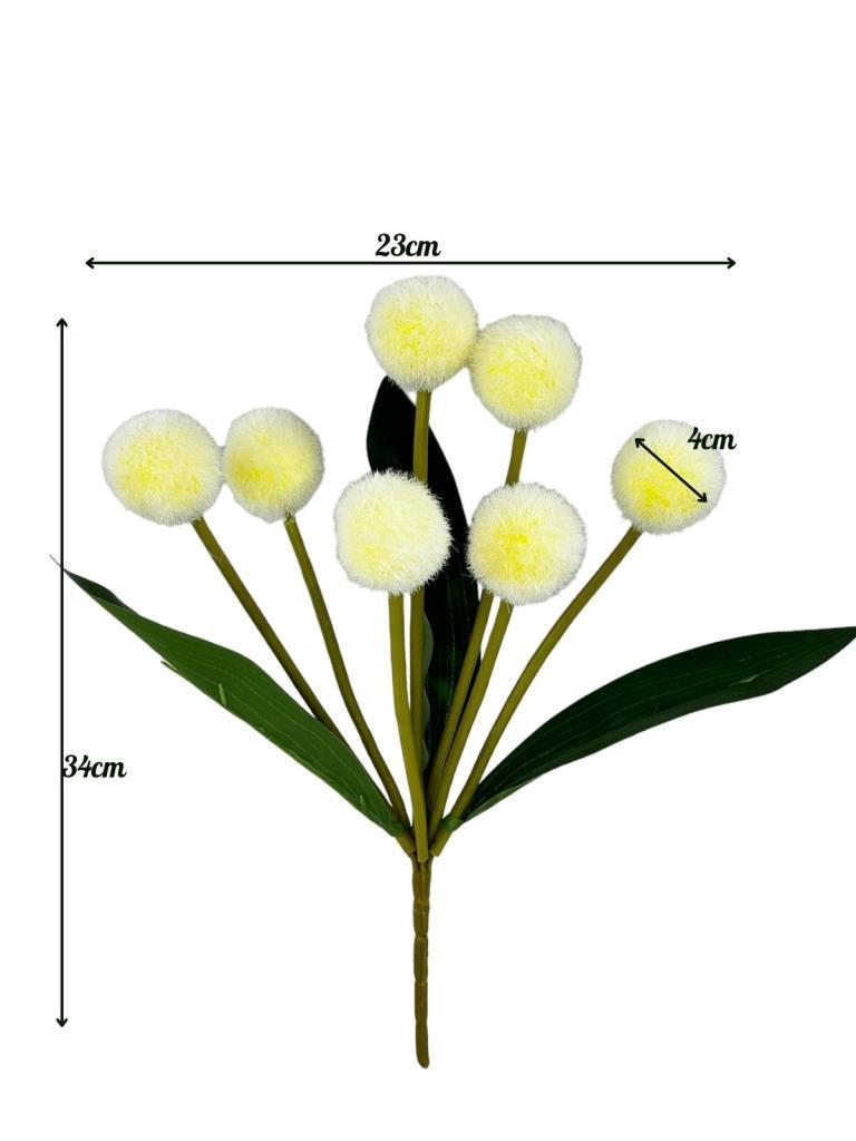 Yapay Çiçek Sarı Pompon Çiçeği Dekoratif Yapay Çiçek 30*20cm