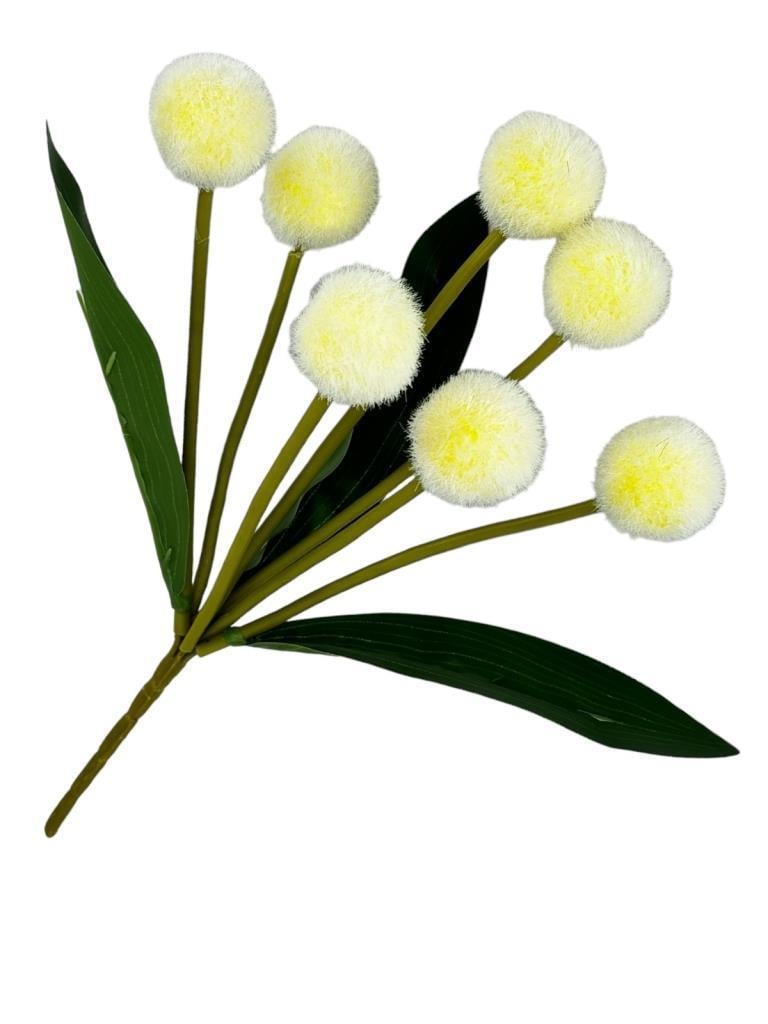 Yapay Çiçek Sarı Pompon Çiçeği Dekoratif Yapay Çiçek 30*20cm