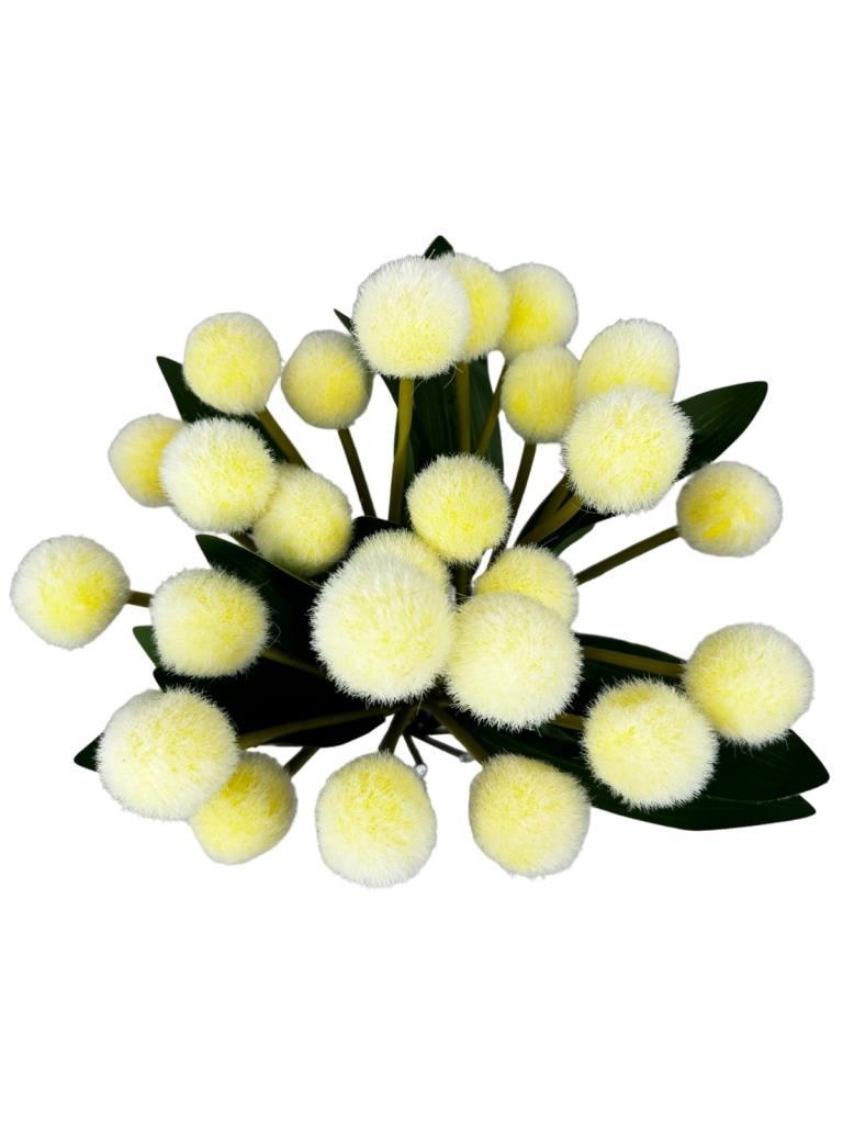 Yapay Çiçek Sarı Pompon Çiçeği Dekoratif Yapay Çiçek 30*20cm