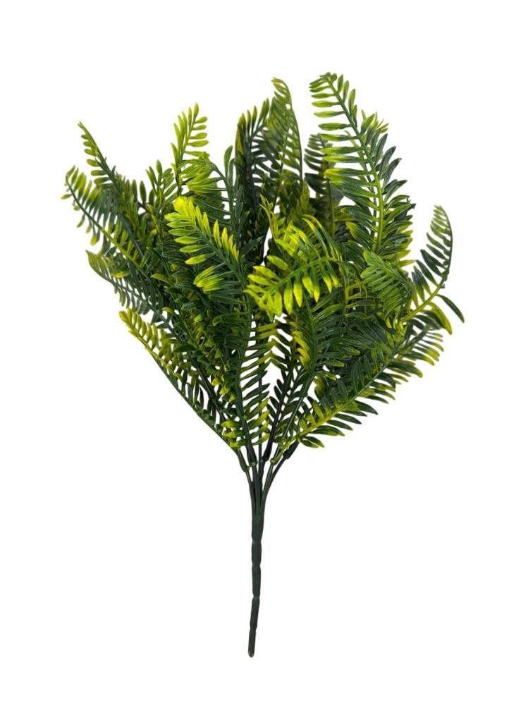 Yapay Çiçek Sarı Yeşil Renk Fern Demet Garnitür Aradal Dekoratif Yapay Bitki