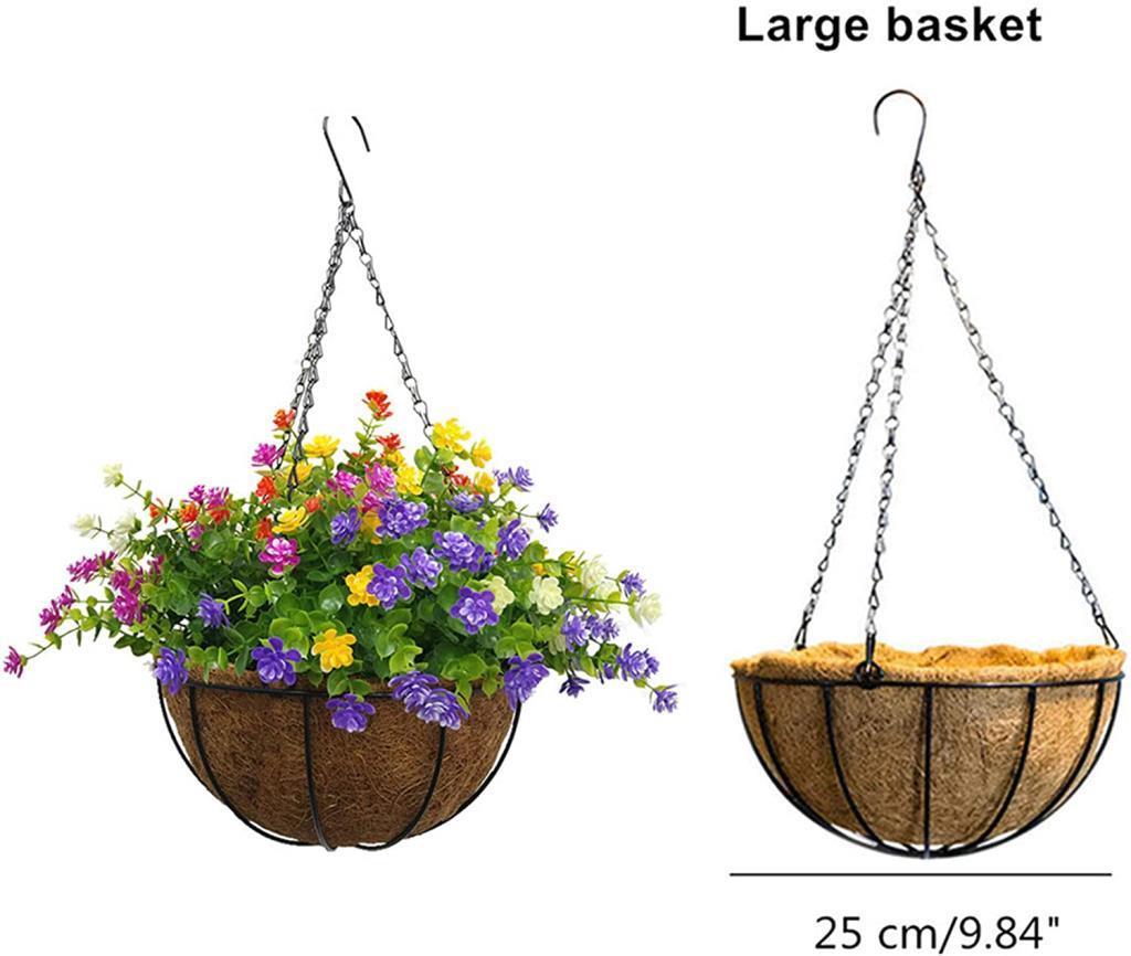 Yapay Çiçek Sarkaç Askılı Makreme Sepette Karışık  Renkli Mineli Şimşir Yeşillik Çiçek Sepeti