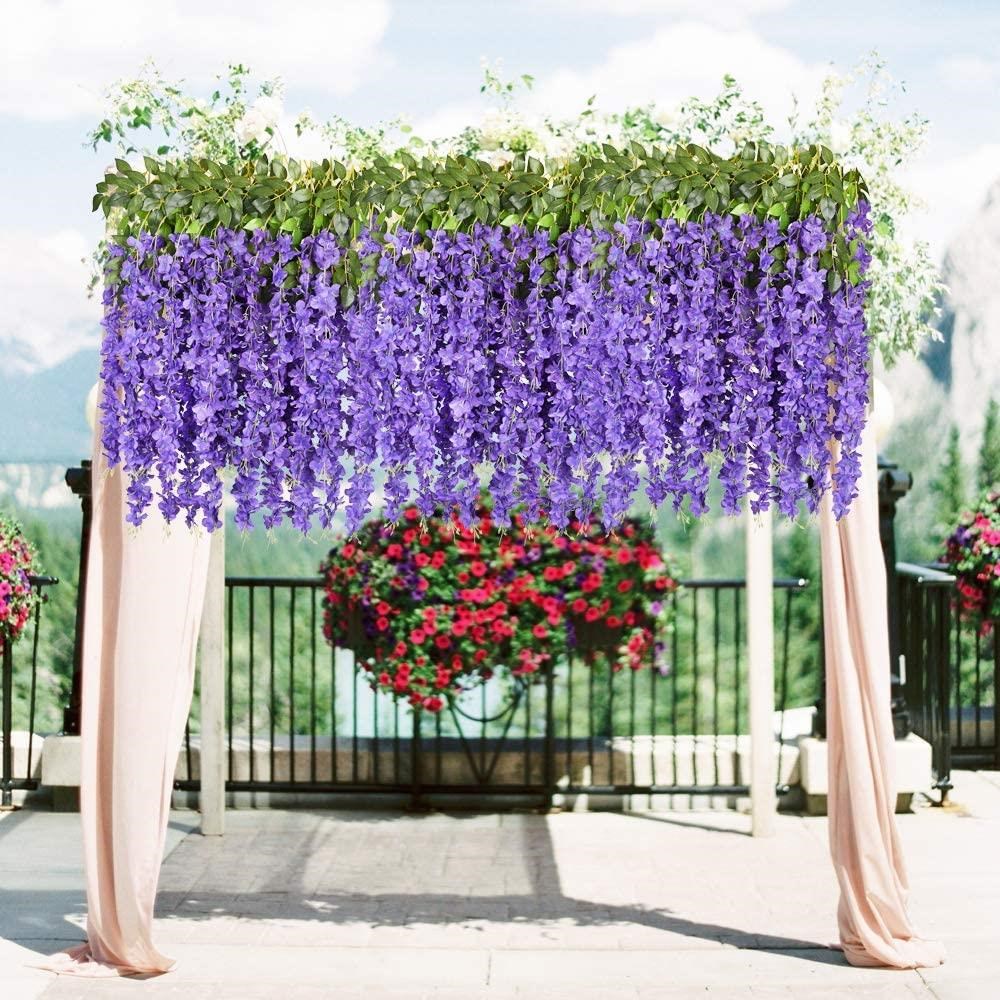 Yapay Çiçek Sarkan 3 Dallı Akasya 90cm MOR