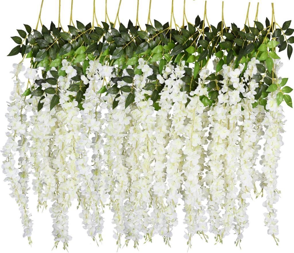 Yapay Çiçek Sarkan 3 Dallı Akasya 90cm BEYAZ