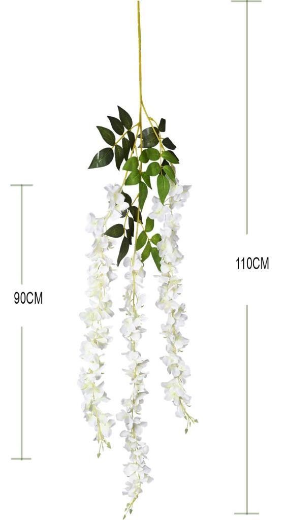 Yapay Çiçek Sarkan 3 Dallı Akasya 90cm BEYAZ
