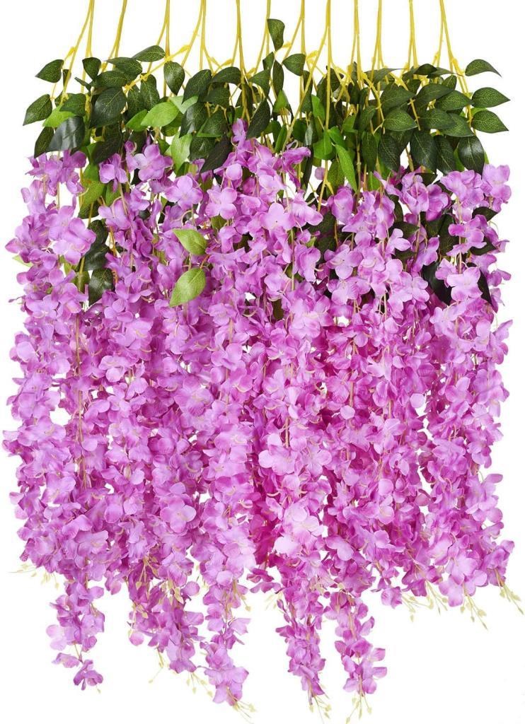 Yapay Çiçek Sarkan 4 Dallı Akasya 70cm LİLA