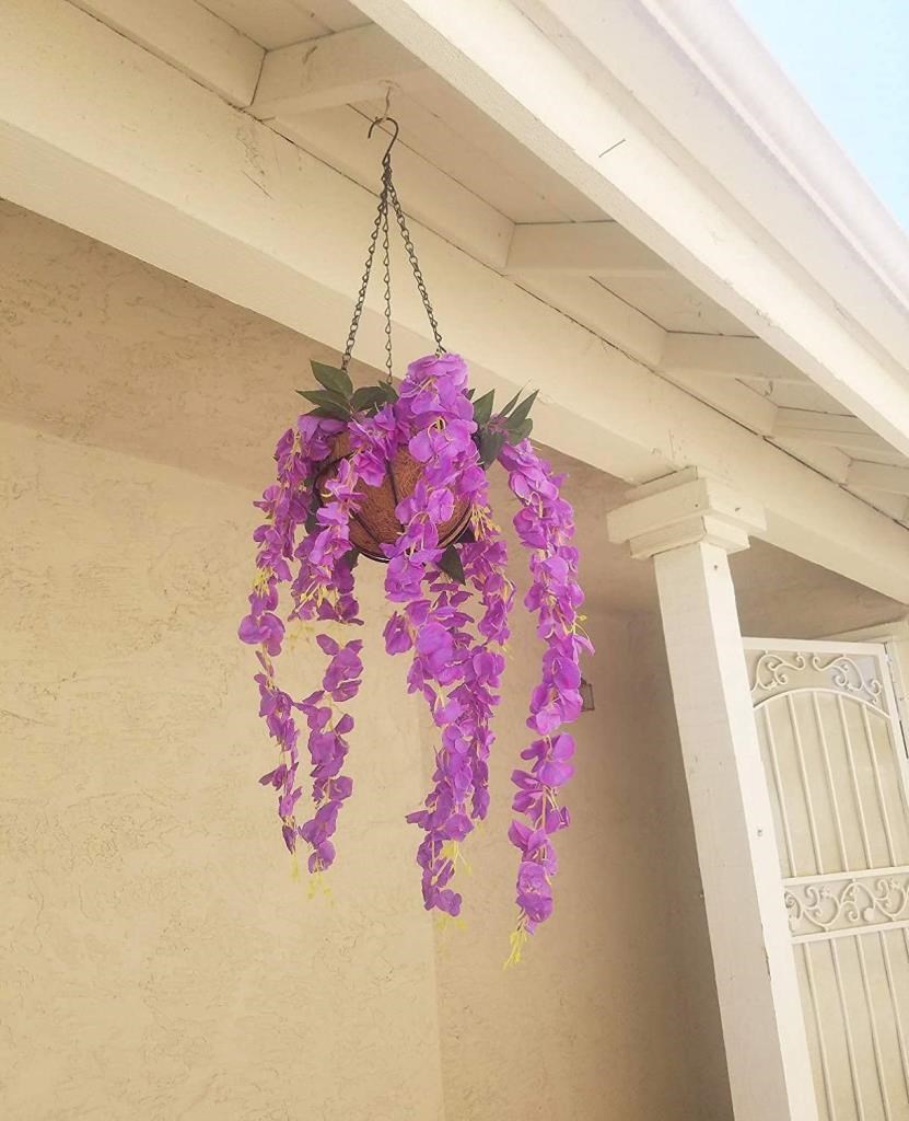Yapay Çiçek Sarkan 4 Dallı Akasya 70cm LİLA