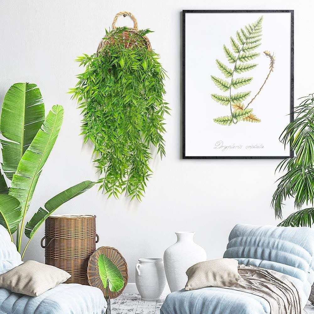 Yapay Çiçek Sarkan Bambu 60cm 5Dallı ty123 Yapay Sarmaşık Yeşil 