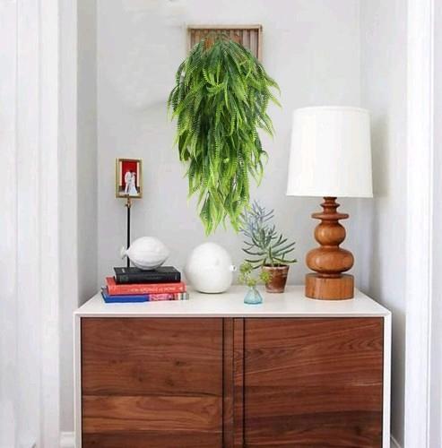 Yapay Çiçek Sarkan Boston Fern 60cm 5Dallı ty124 Yapay Sarmaşık Yeşil 