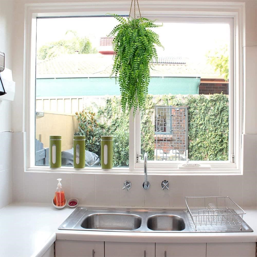 Yapay Çiçek Sarkan Boston Fern Yapay Sarmaşık ty70 Yeşil