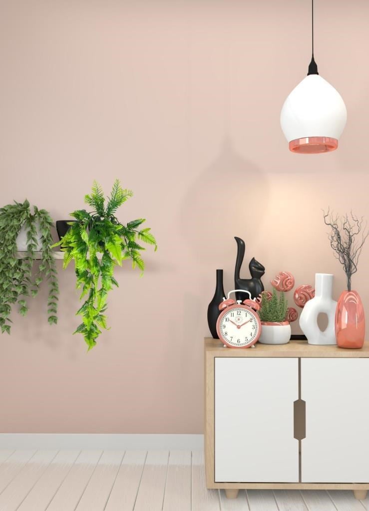 Yapay Çiçek Sarkan Boston Fern Yapraklı Bitki Küçük Siyah Saksıda Yapay Sarmaşık 55cm