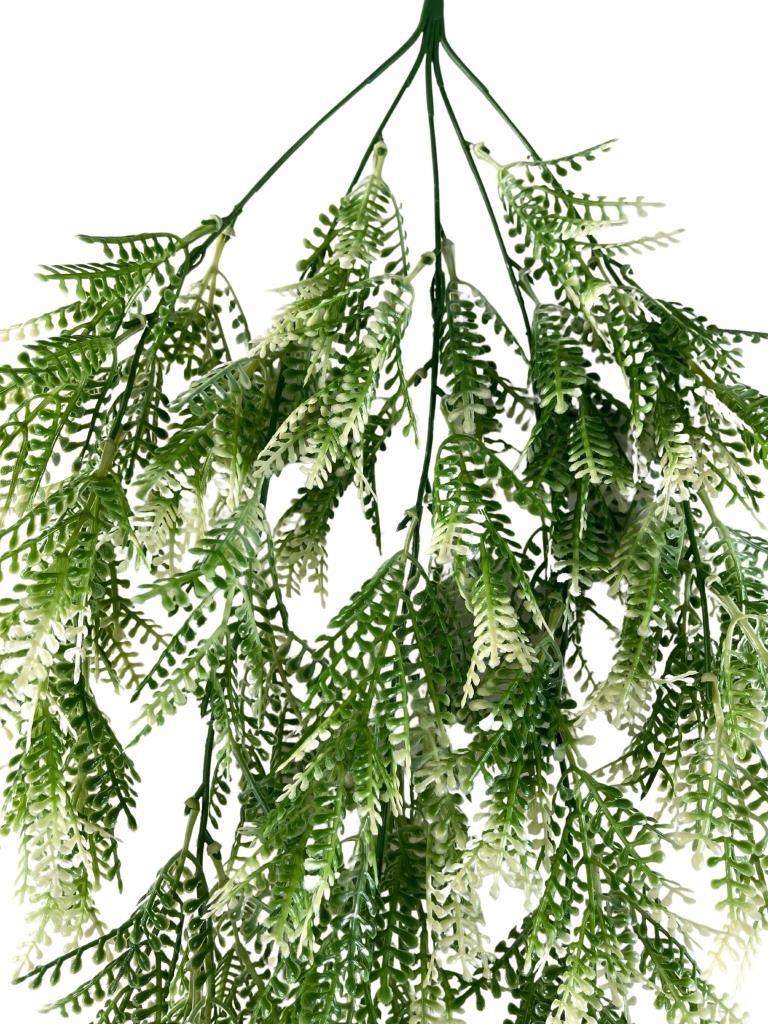 Yapay Çiçek Sarkan Çiçek Yeşil Beyaz Fern725 Yapay Sarmaşık  70*30cm UV Katkılı Güneşe Dayanıklı
