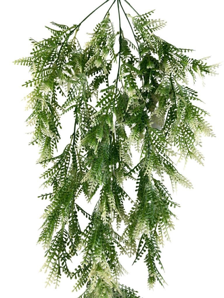Yapay Çiçek Sarkan Çiçek Yeşil Beyaz Fern725 Yapay Sarmaşık  70*30cm UV Katkılı Güneşe Dayanıklı