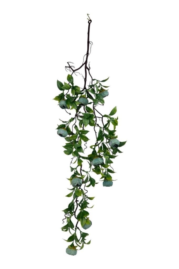 Yapay Çiçek Sarkan Doğal Dallı Mavi Erengüllü 70cm Yapay Sarmaşık