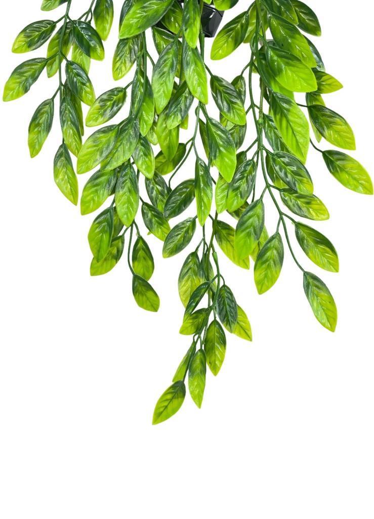 Yapay Çiçek Sarkan Fejka Nane Yapraklı Bitki Küçük Siyah Saksıda Yapay Sarmaşık 55cm