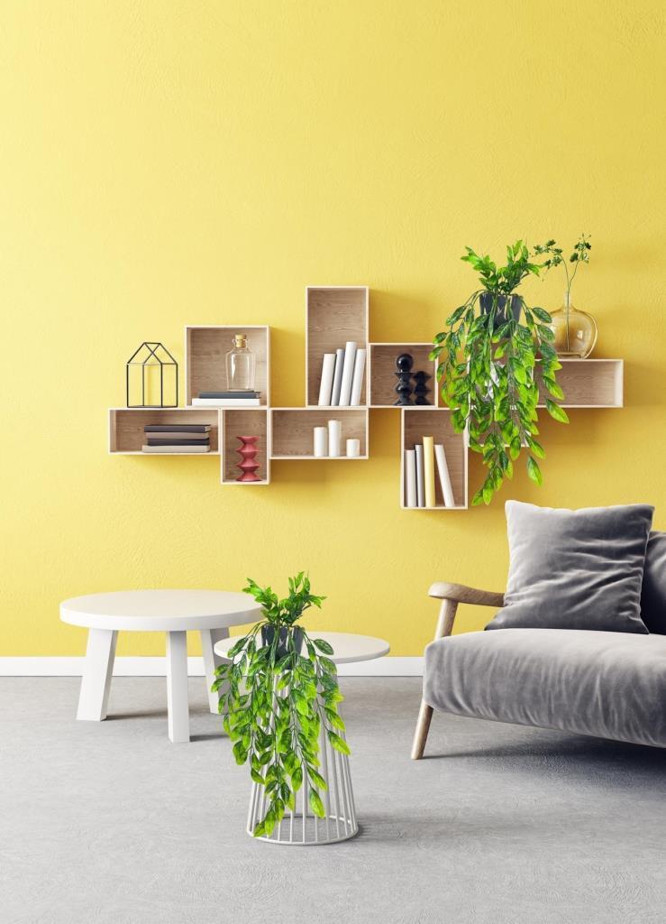 Yapay Çiçek Sarkan Fejka Nane Yapraklı Bitki Küçük Siyah Saksıda Yapay Sarmaşık 55cm