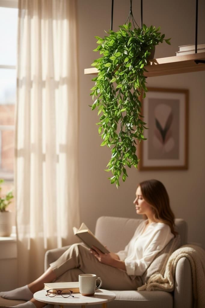 Yapay Çiçek Sarkan Fejka Yeşil Yapay Sarmaşık 60cm