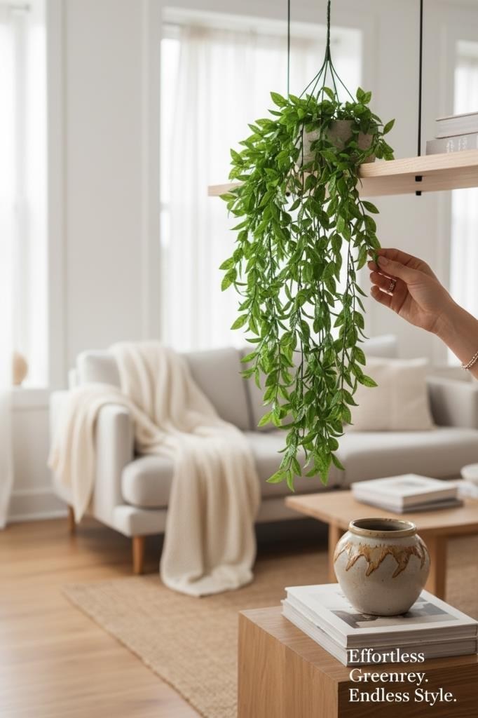 Yapay Çiçek Sarkan Fejka Yeşil Yapay Sarmaşık 60cm