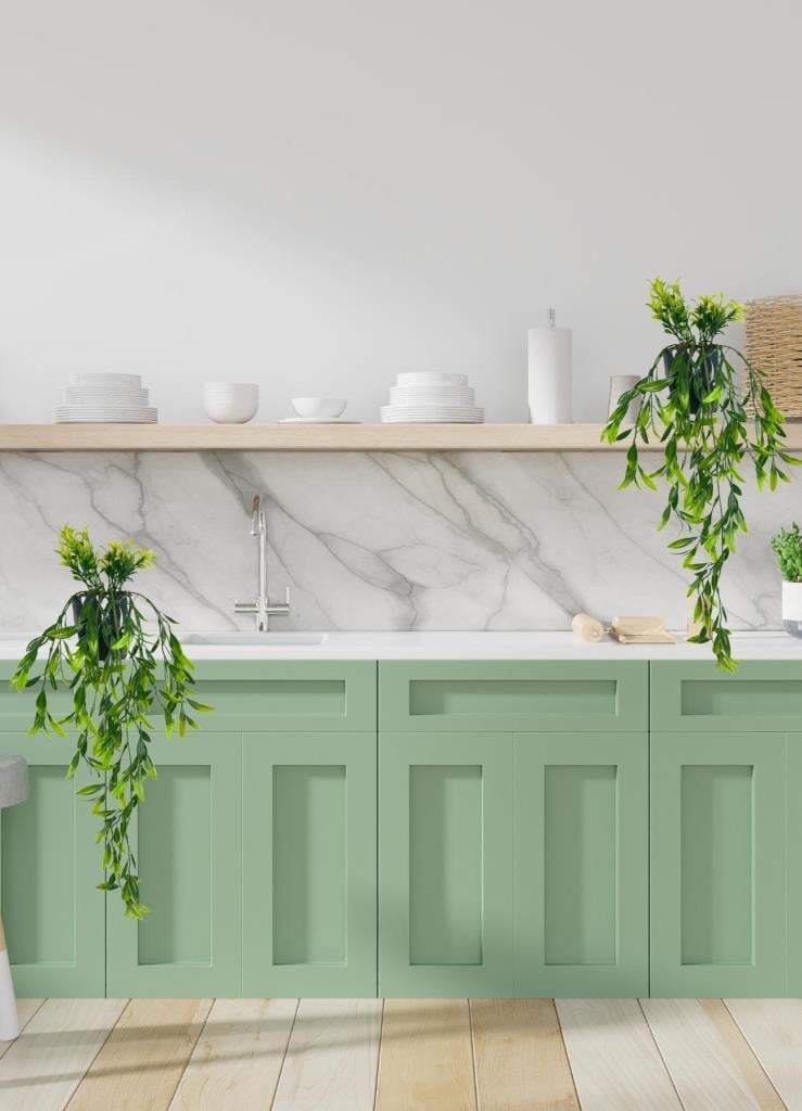 Yapay Çiçek Sarkan Fesleğen Yapraklı Bitki Küçük Siyah Saksıda Yapay Sarmaşık 55cm