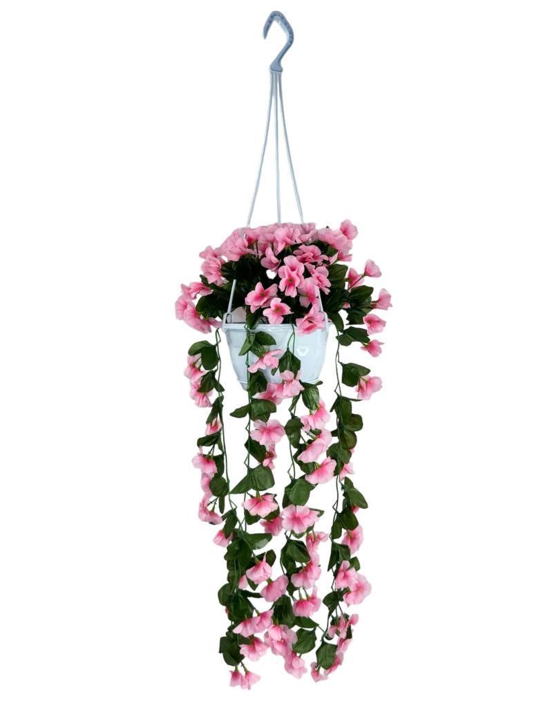 Yapay Çiçek Sarkan Menekşe Pembe Begonvil Sarkaç Askılı Saksıda Balkon Çiçeği Çiçek Sepeti