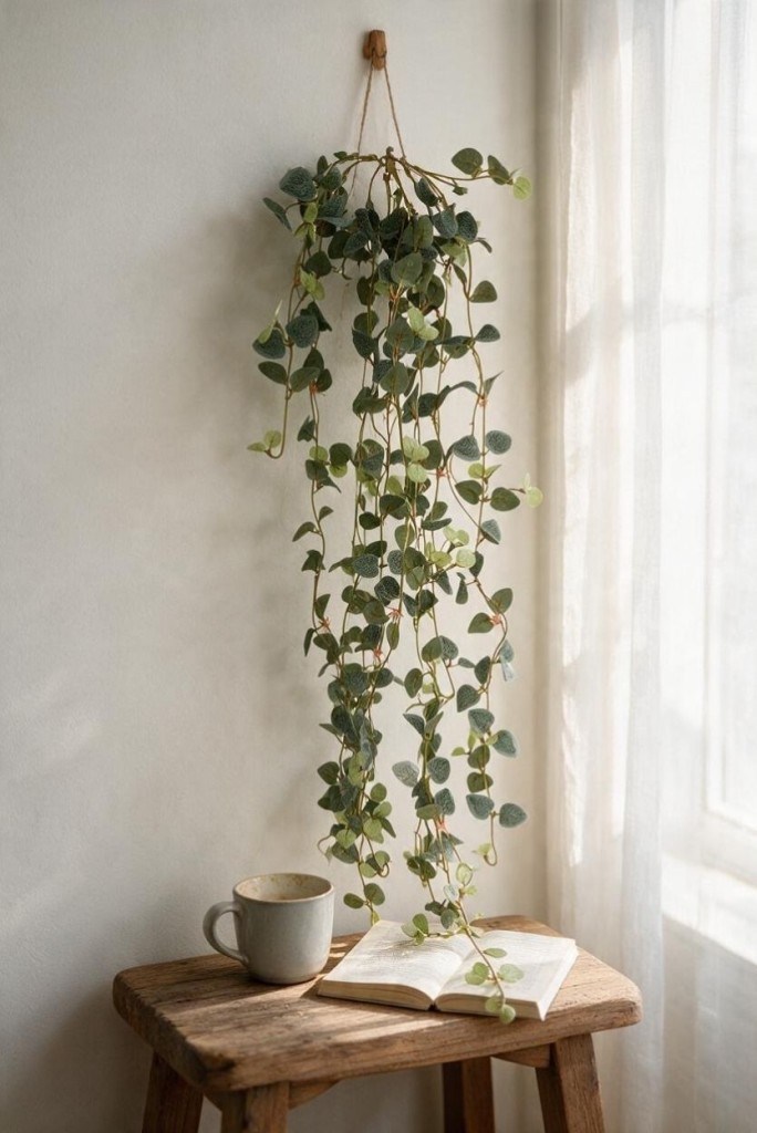 Yapay Çiçek Sarkan Mini Lüx Okaliptus Yapay Sarmaşık 60cm