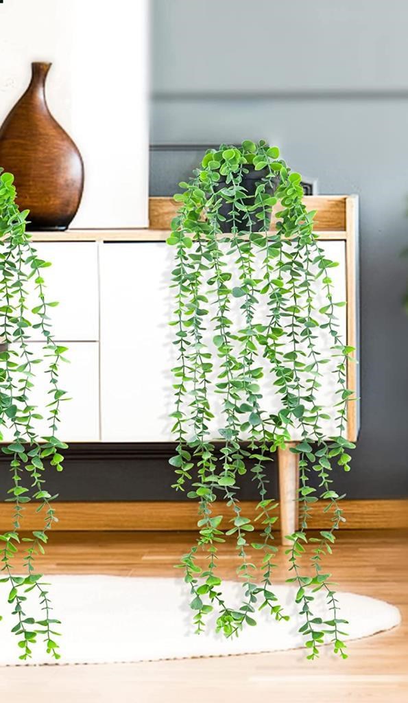 Yapay Çiçek Sarkan Okaliptus 80cm 5dal Yeşil Açık