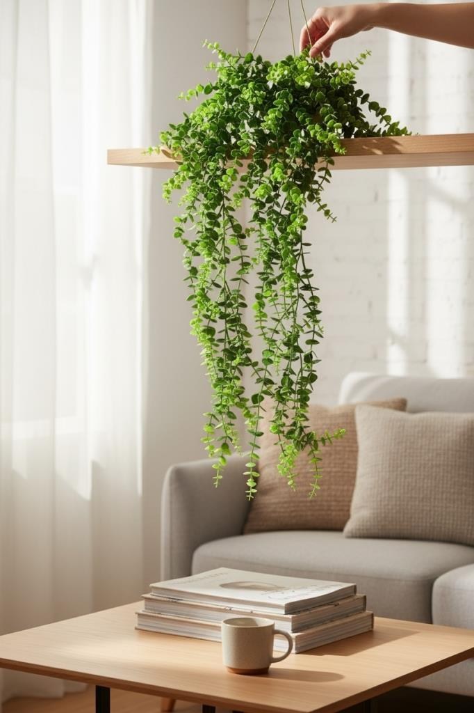 Yapay Çiçek Sarkan Okaliptus Şimşir Yapay Sarmaşık Sarkan Çiçek 90cm